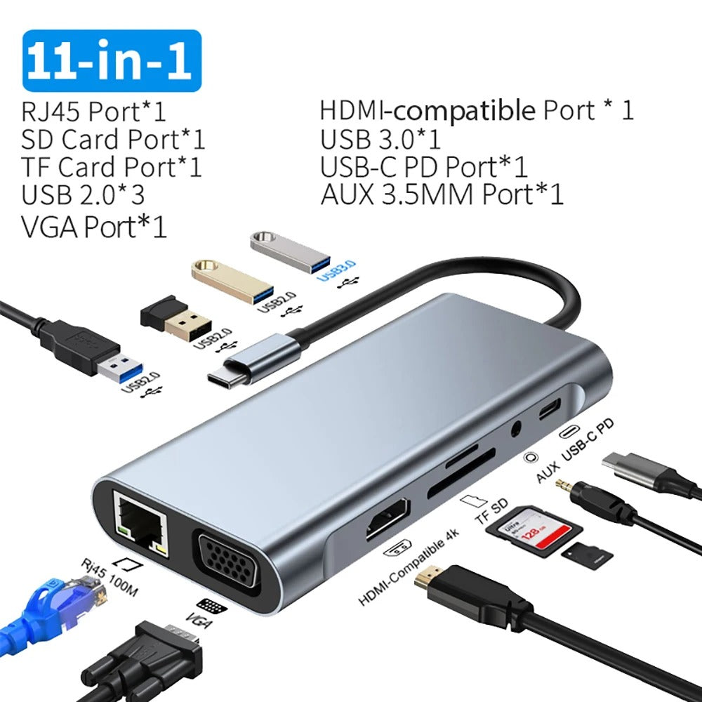 UltraHub™ 12-in-1 USB-C Docking Station – Power, Connect, & Expand Your Workspace