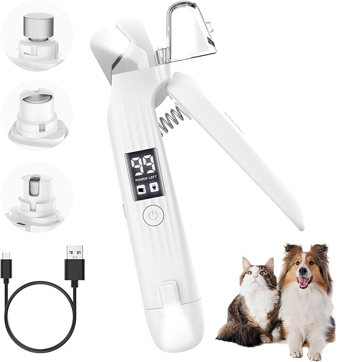 PawPerfect™ 2-in-1 Electric Pet Nail Trimmer & Grinder – LED Light Grooming for Dogs & Cats
