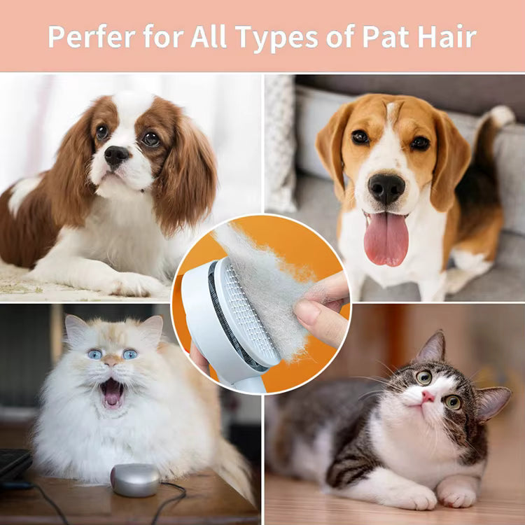 Cat & Dog Pet Hair Remover Grooming Comb – One-Key Clean Shedding Brush