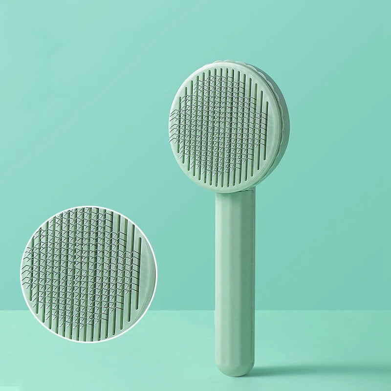 Cat & Dog Pet Hair Remover Grooming Comb – One-Key Clean Shedding Brush