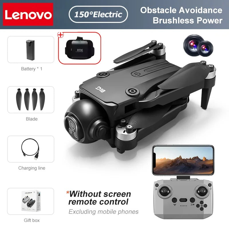 Lenovo D18 8K HD Quadcopter Drone – Dual Camera, GPS, Obstacle Avoidance, 5G WiFi
