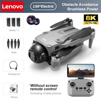 Lenovo D18 8K HD Quadcopter Drone – Dual Camera, GPS, Obstacle Avoidance, 5G WiFi