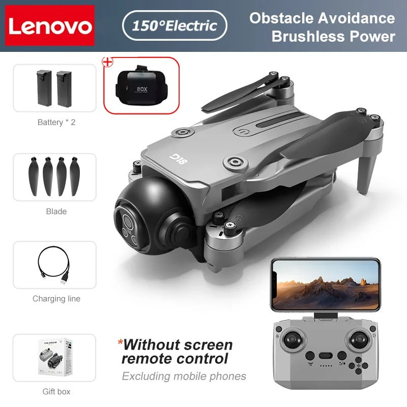 Lenovo D18 8K HD Quadcopter Drone – Dual Camera, GPS, Obstacle Avoidance, 5G WiFi