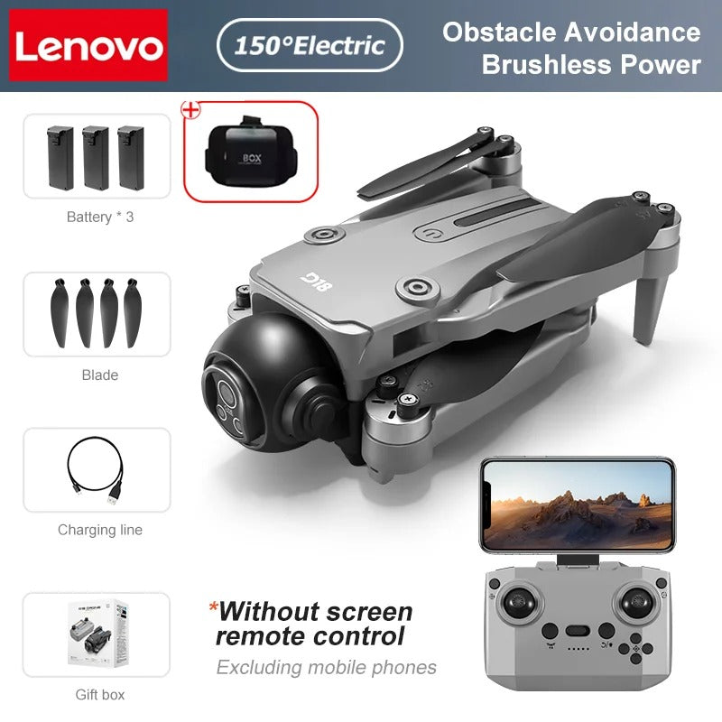 Lenovo D18 8K HD Quadcopter Drone – Dual Camera, GPS, Obstacle Avoidance, 5G WiFi