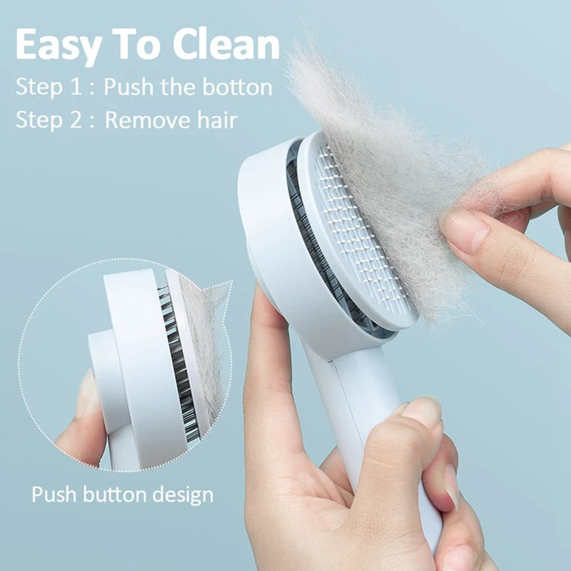 Cat & Dog Pet Hair Remover Grooming Comb – One-Key Clean Shedding Brush