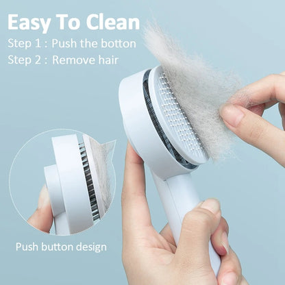 Cat & Dog Pet Hair Remover Grooming Comb – One-Key Clean Shedding Brush