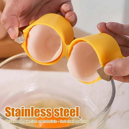 3x Stainless Steel Eggshell Separator – Quick & Clean Egg Peeler for Effortless Kitchen Prep
