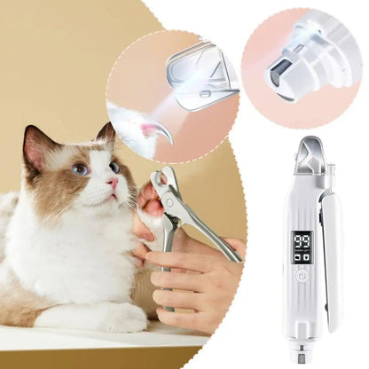 PawPerfect™ 2-in-1 Electric Pet Nail Trimmer & Grinder – LED Light Grooming for Dogs & Cats