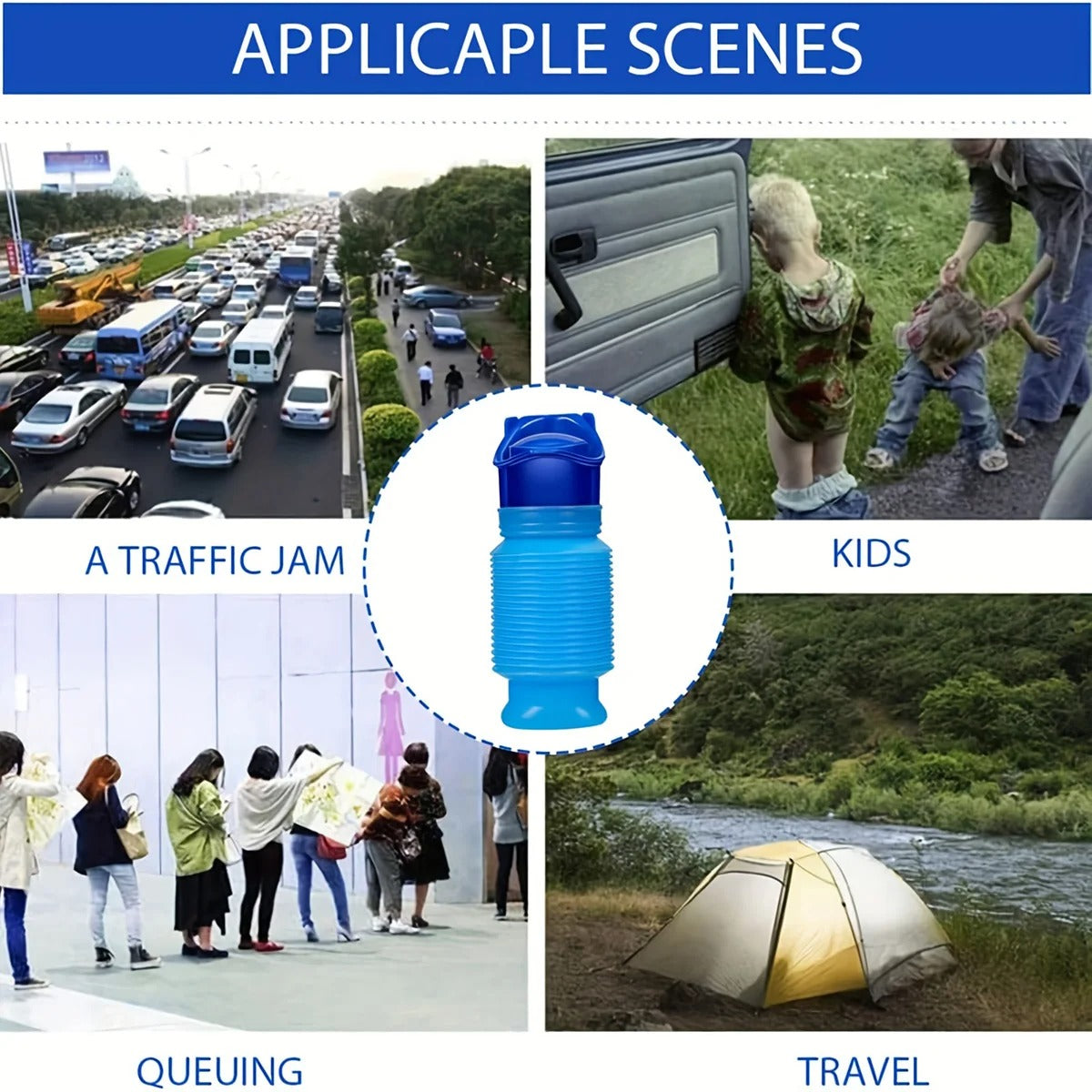 Ansblue™ 750ML Portable Travel Urine Bag – Mini Toilet for Adults & Kids