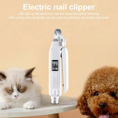 PawPerfect™ 2-in-1 Electric Pet Nail Trimmer & Grinder – LED Light Grooming for Dogs & Cats